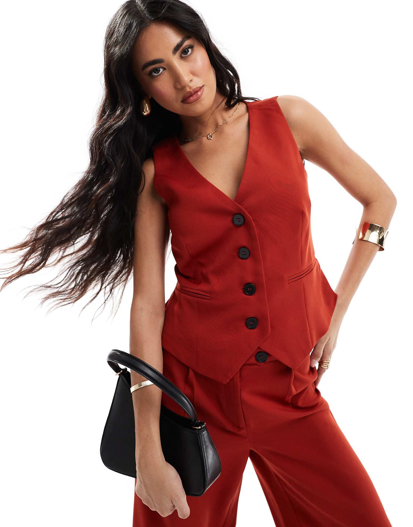 Сшитый на заказ жилет Kaiia цвета ржавчины - часть комплекта 7090₽