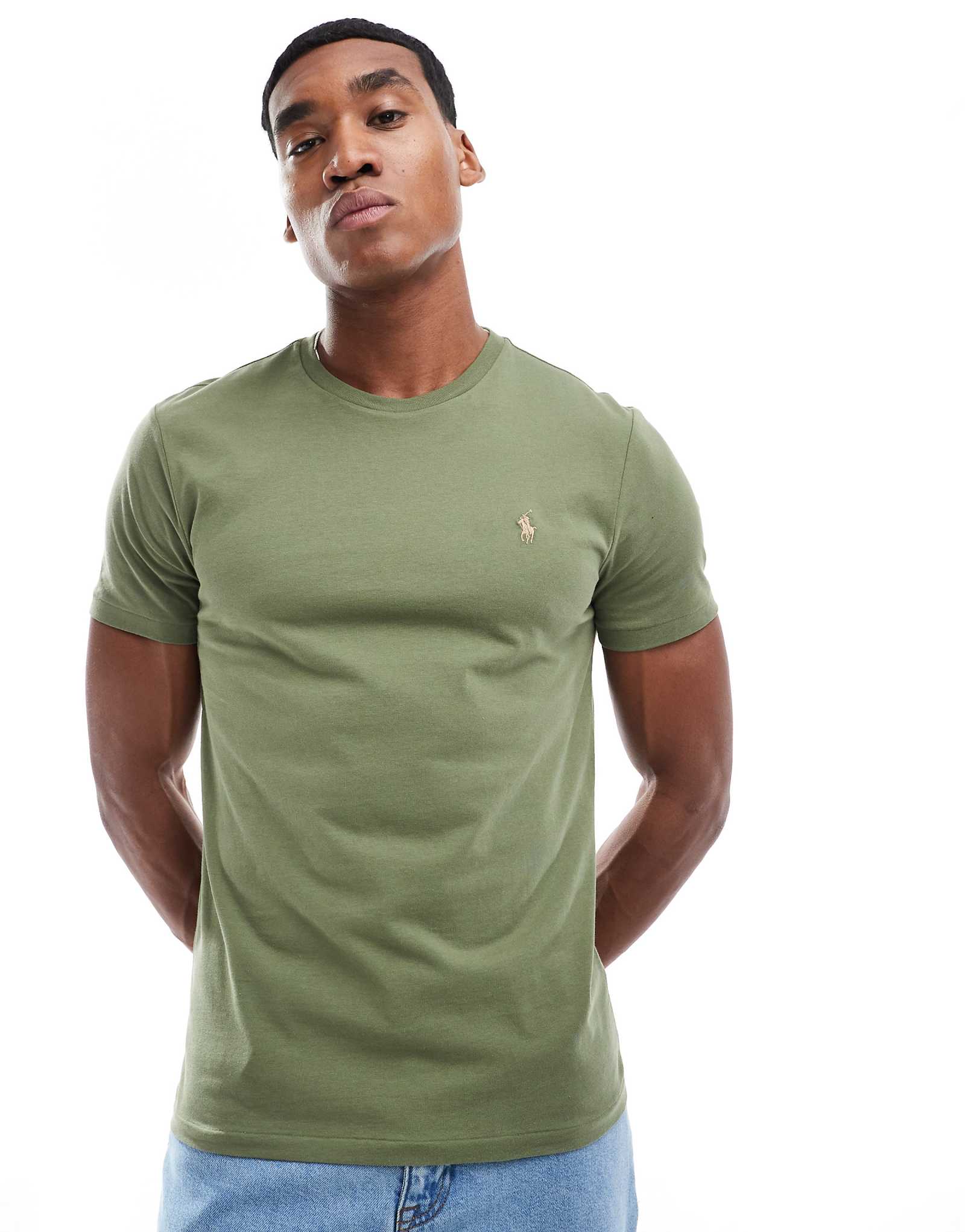 Футболка Polo Ralph Lauren с логотипом цвета хаки 8290₽