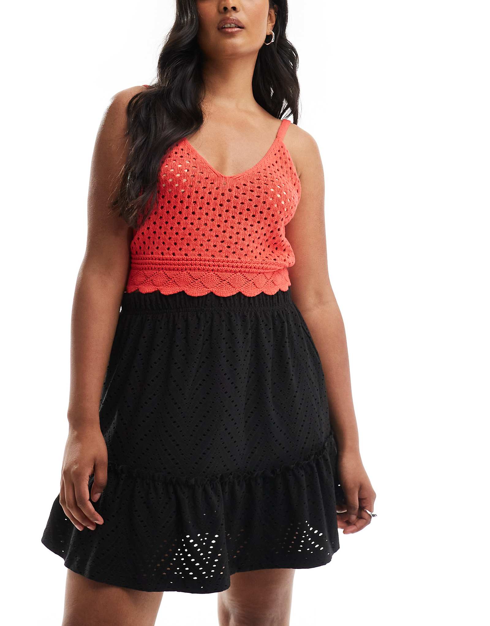 Черная мини-юбка с оборками JDY pointelle 1990₽