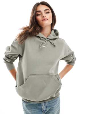 Худи оверсайз из флиса цвета хаки Nike Phoenix Fleece