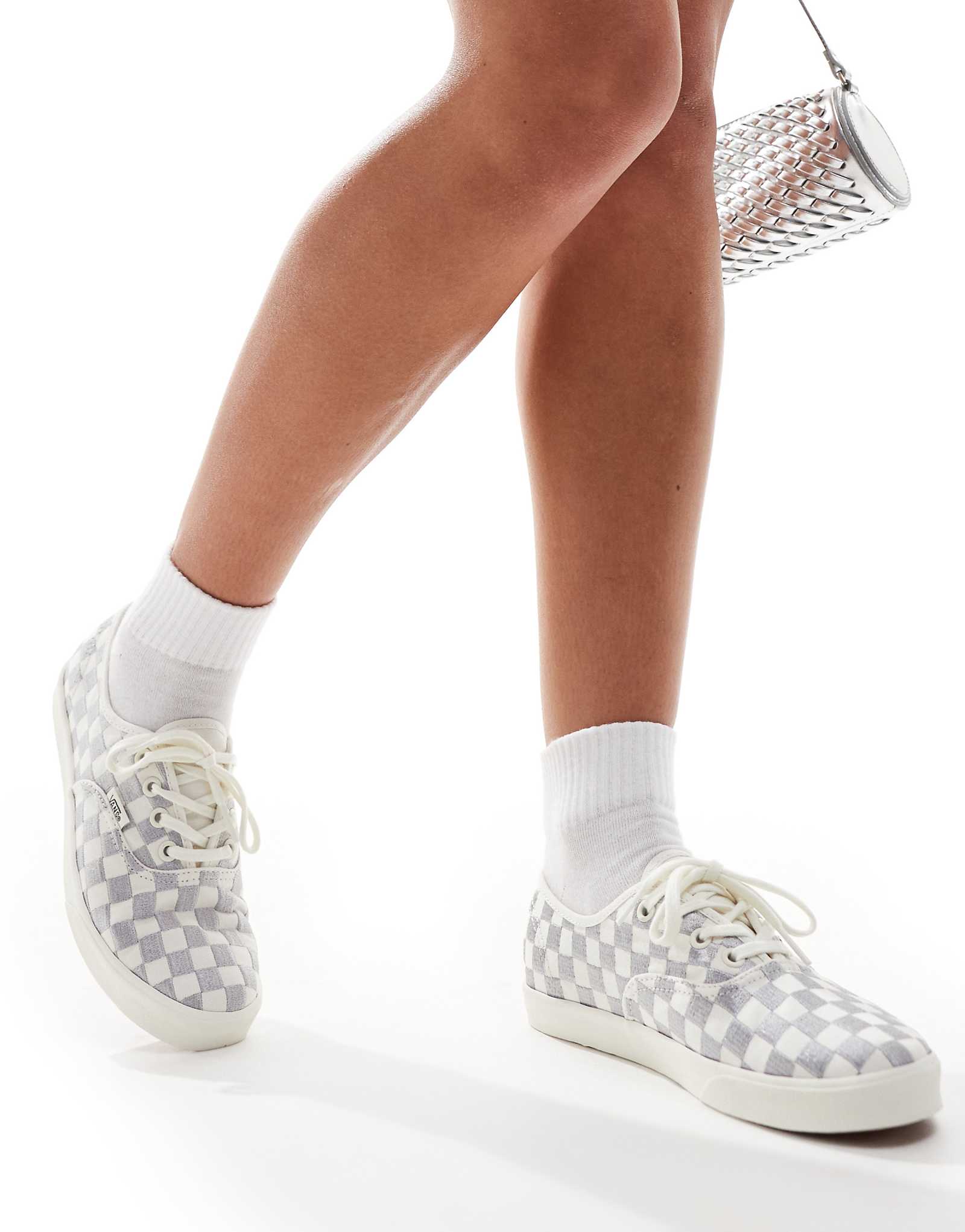 Кеды Vans Authentic Lowpro с вышивкой и принтом в виде серой клетчатой доски 6590₽