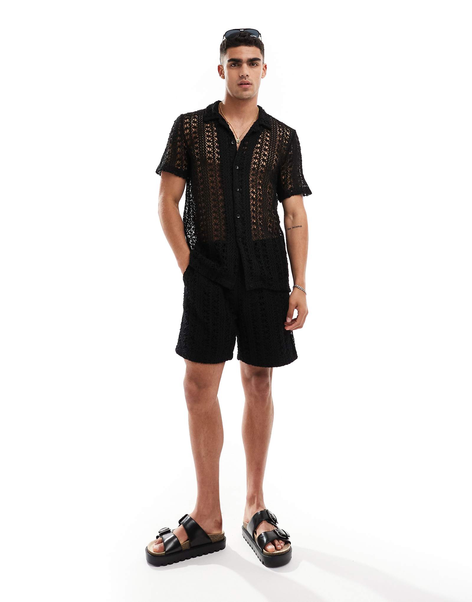 Трикотажные пляжные шорты South Beach черного цвета - часть комплекта 8990₽