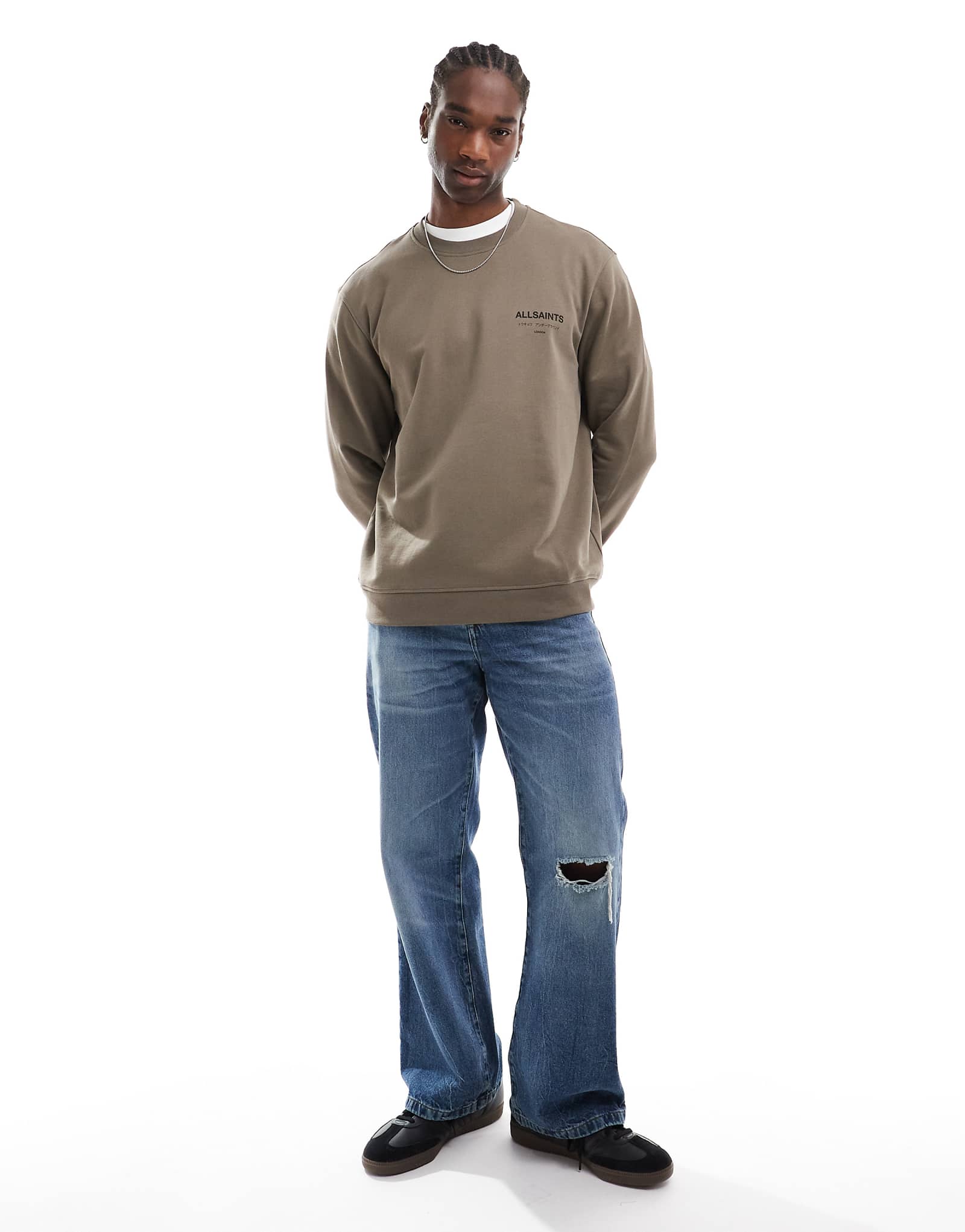 Толстовка AllSaints Underground светло-коричневого цвета 19290₽