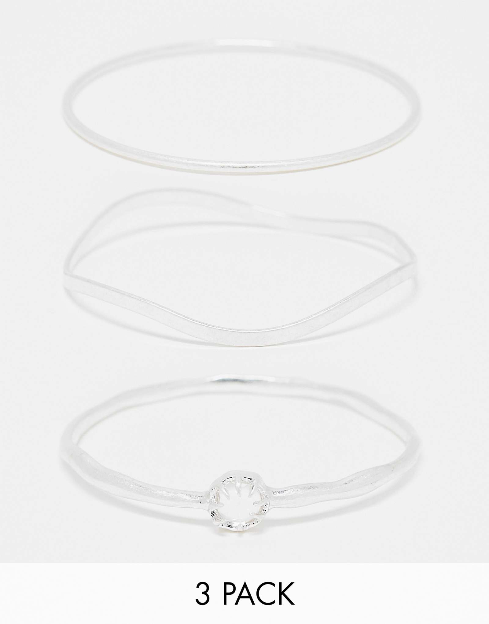 Браслет-браслет на каждый день из 3-х комплектов с серебряными вставками из драгоценных камней 2790₽