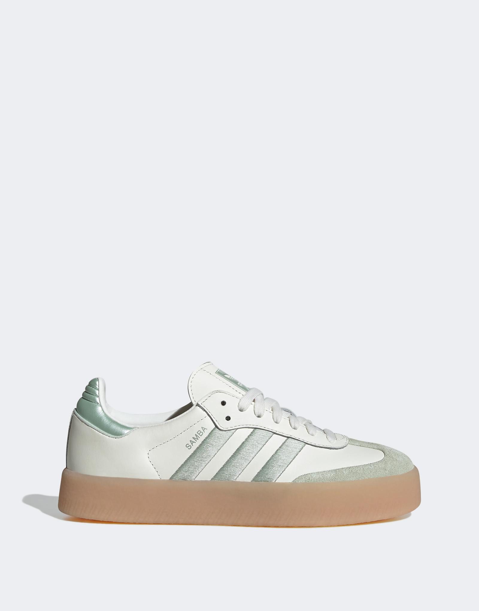 кроссовки adidas Originals Samba цвета белый и зеленый металлик 18790₽