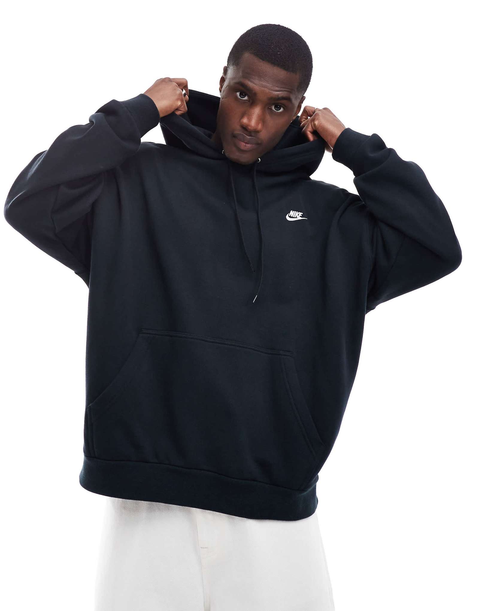 Толстовка Nike Club french terry oversize с капюшоном черного цвета 12190₽