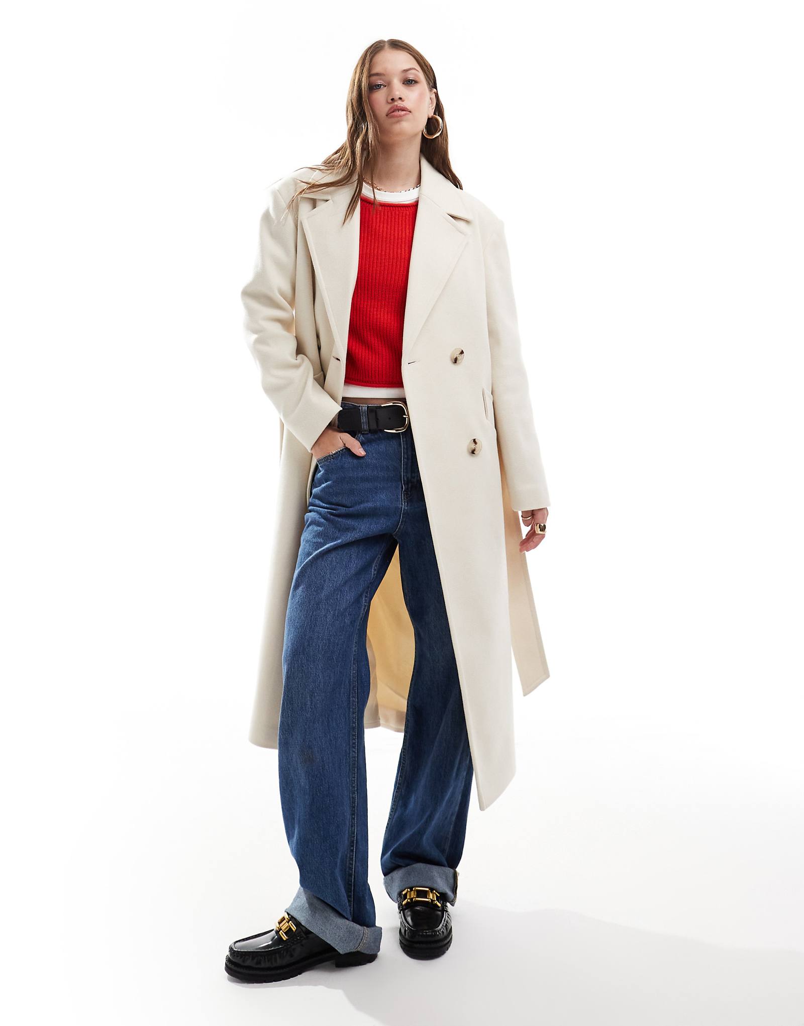 Вечернее пальто мисс Селфридж с поясом и запахом кремового цвета 13190₽