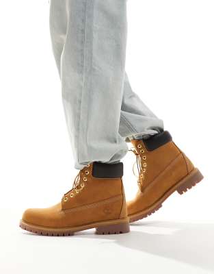 6-дюймовые водонепроницаемые ботинки Timberland на шнуровке из пшеничного волокна brown