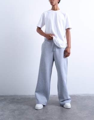 Спортивные широкие брюки Topman из вереска серого цвета gray