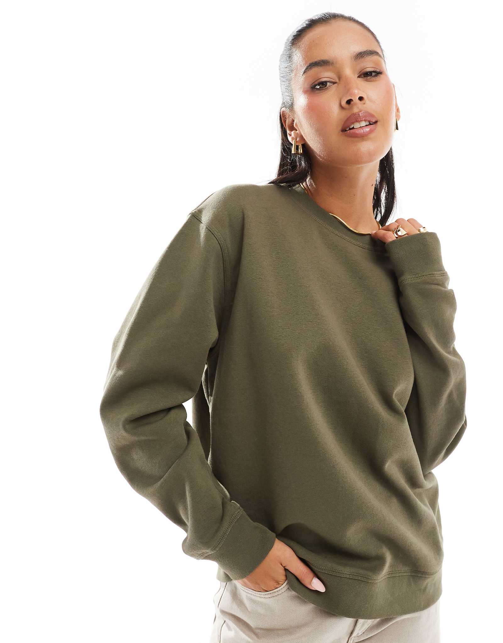 Толстовка Stradivarius STR оверсайз цвета хаки 4090₽