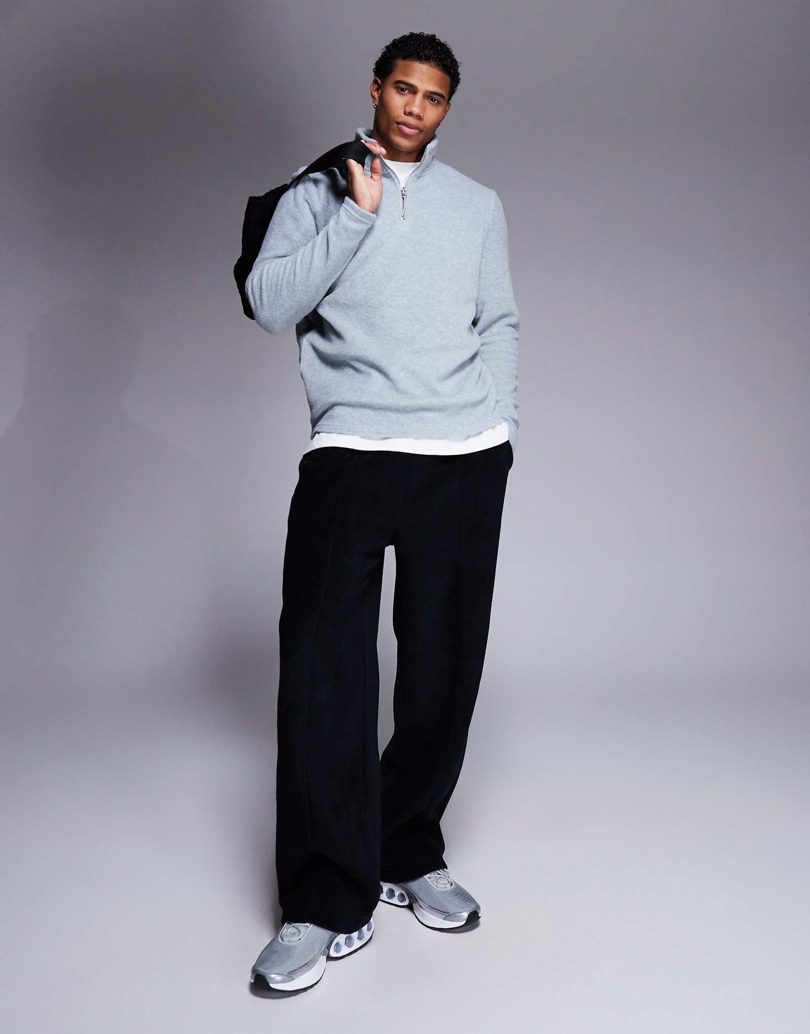 Флисовая толстовка ASOS DESIGN на молнии серого цвета из вереска 4090₽