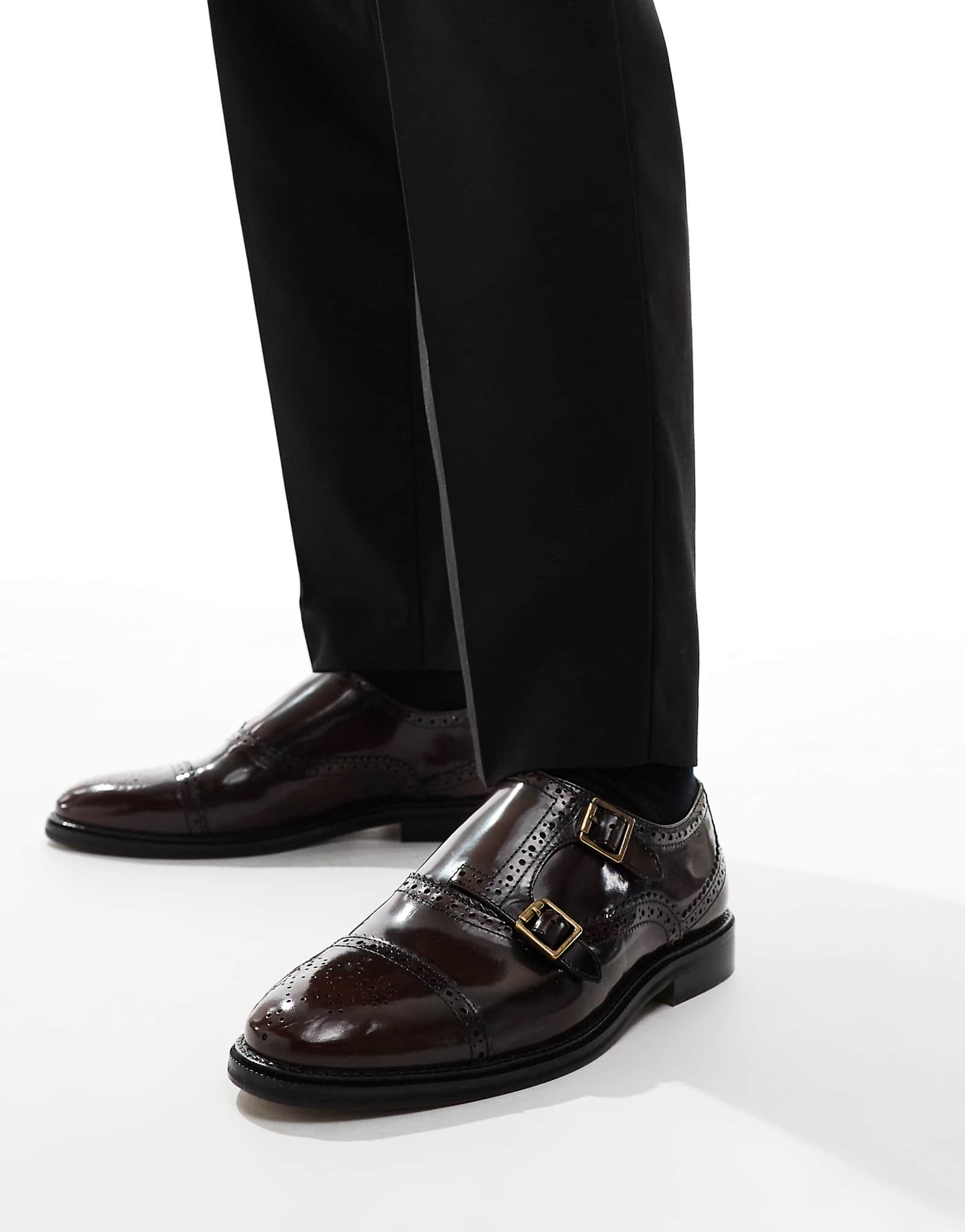 ДИЗАЙНЕРСКИЕ монашеские туфли ASOS из коричневой кожи 10490₽