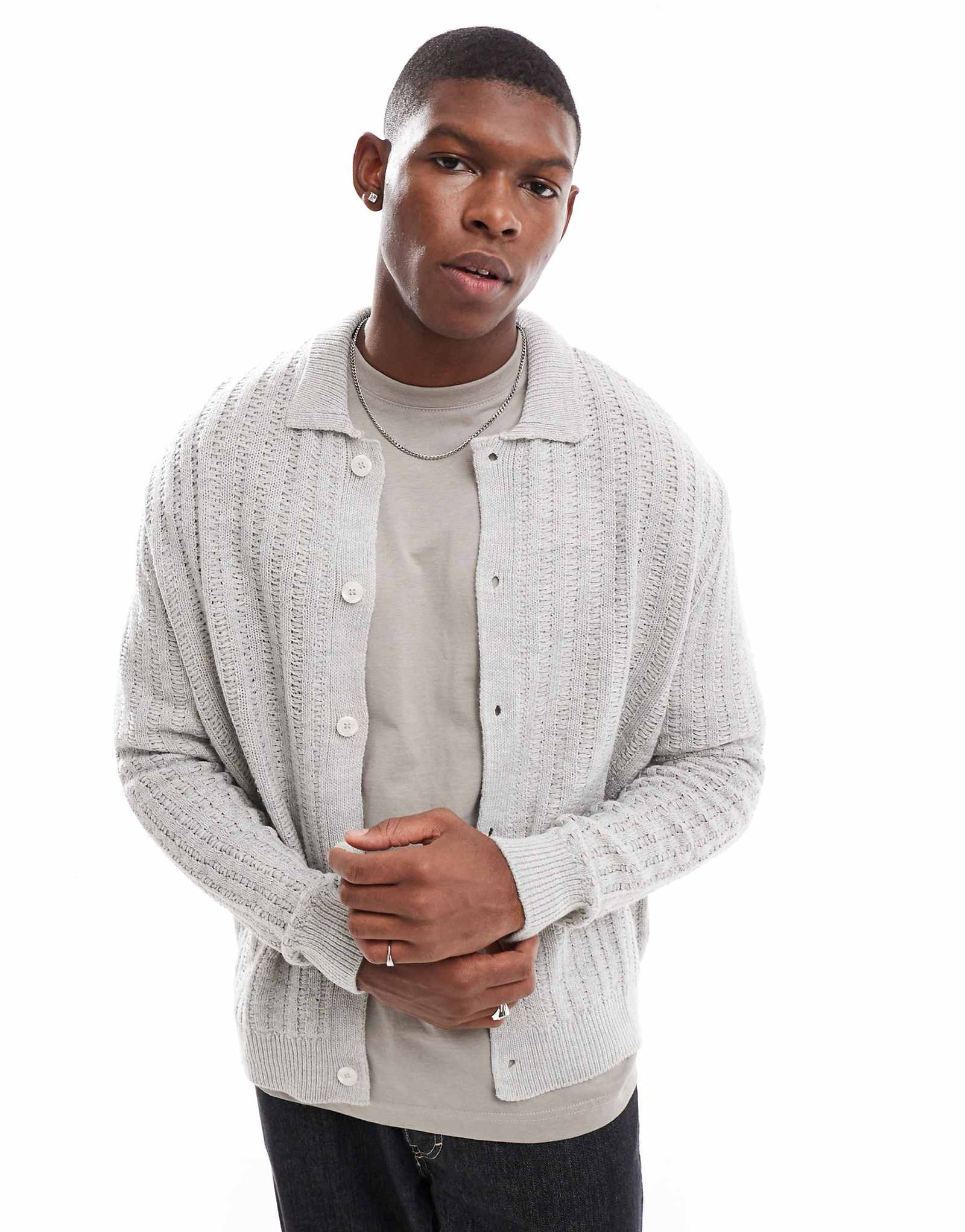 Объемный кардиган свободного кроя на пуговицах от ASOS DESIGN 3890₽