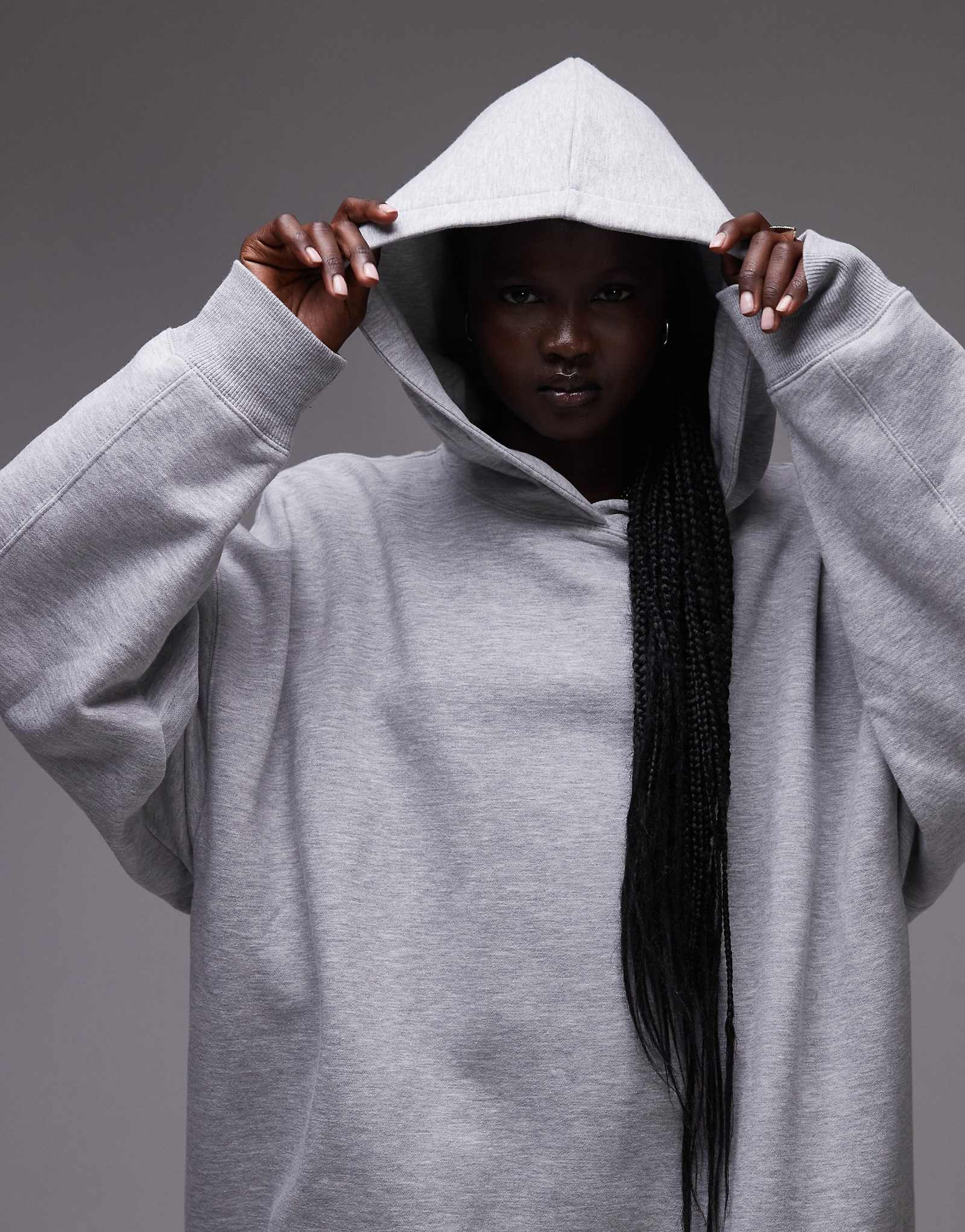 Толстовка Topshop premium oversize с капюшоном из серого вереска - часть комплекта 6690₽