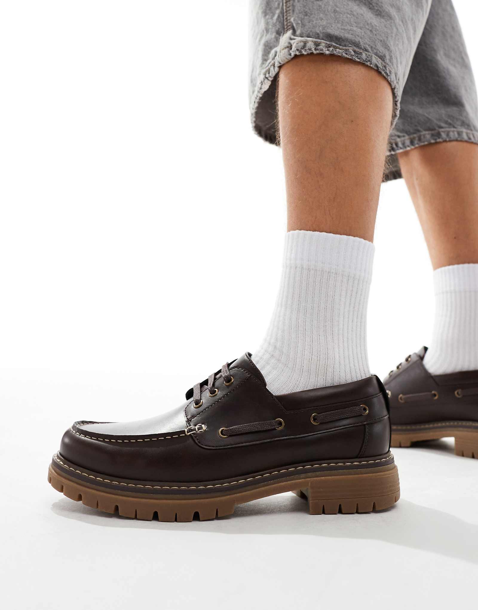 Дизайнерские туфли-лодочки ASOS на шнуровке коричневого цвета 9190₽