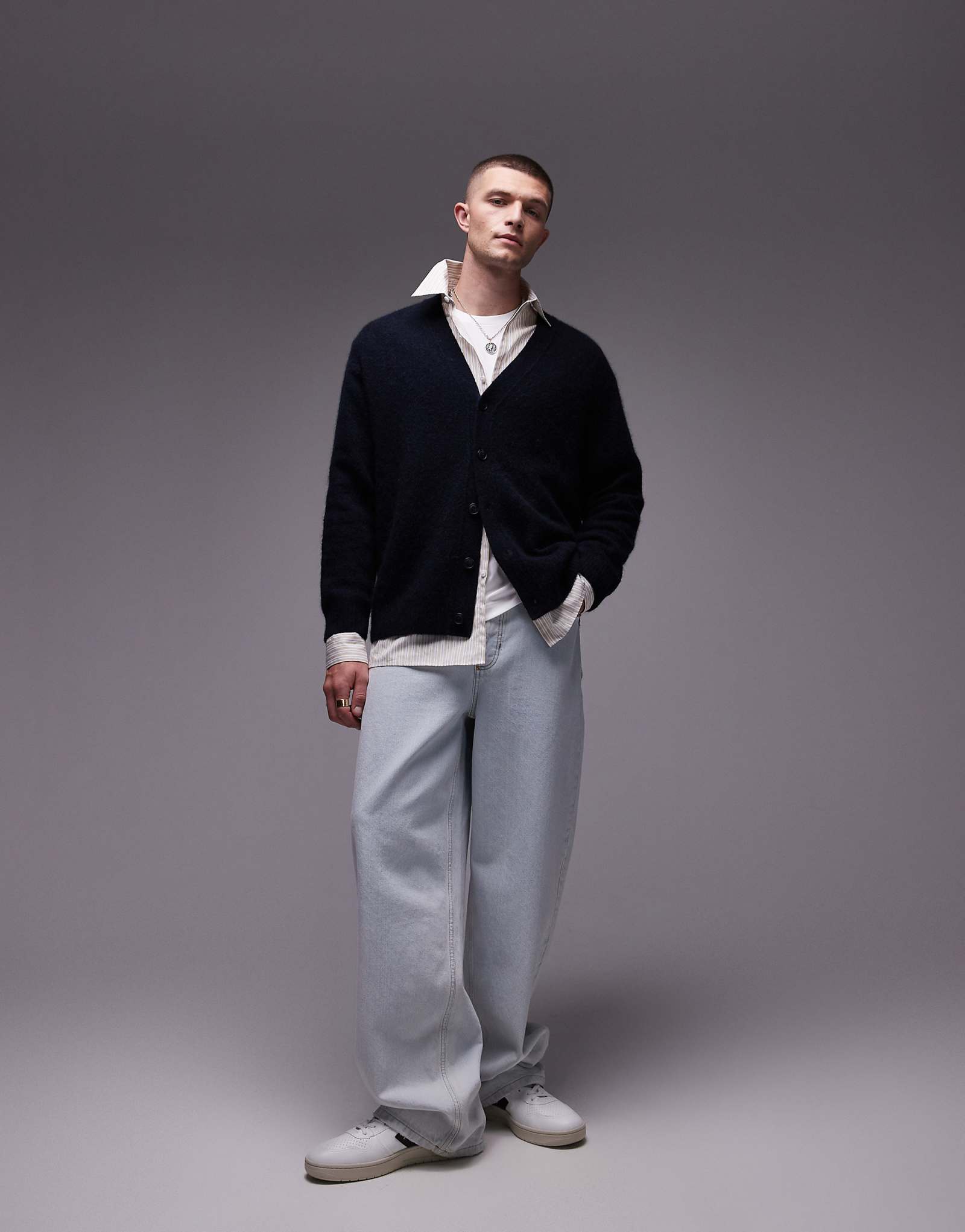 Темно-синий кардиган из смеси альпаки с фактурой АРКЕТ 12790₽