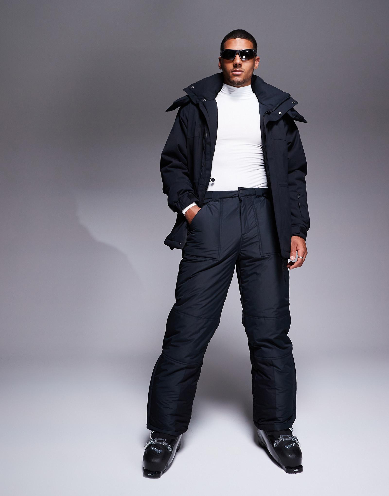 Лыжные водоотталкивающие брюки ASOS 4505 с прямыми штанинами черного цвета 16090₽