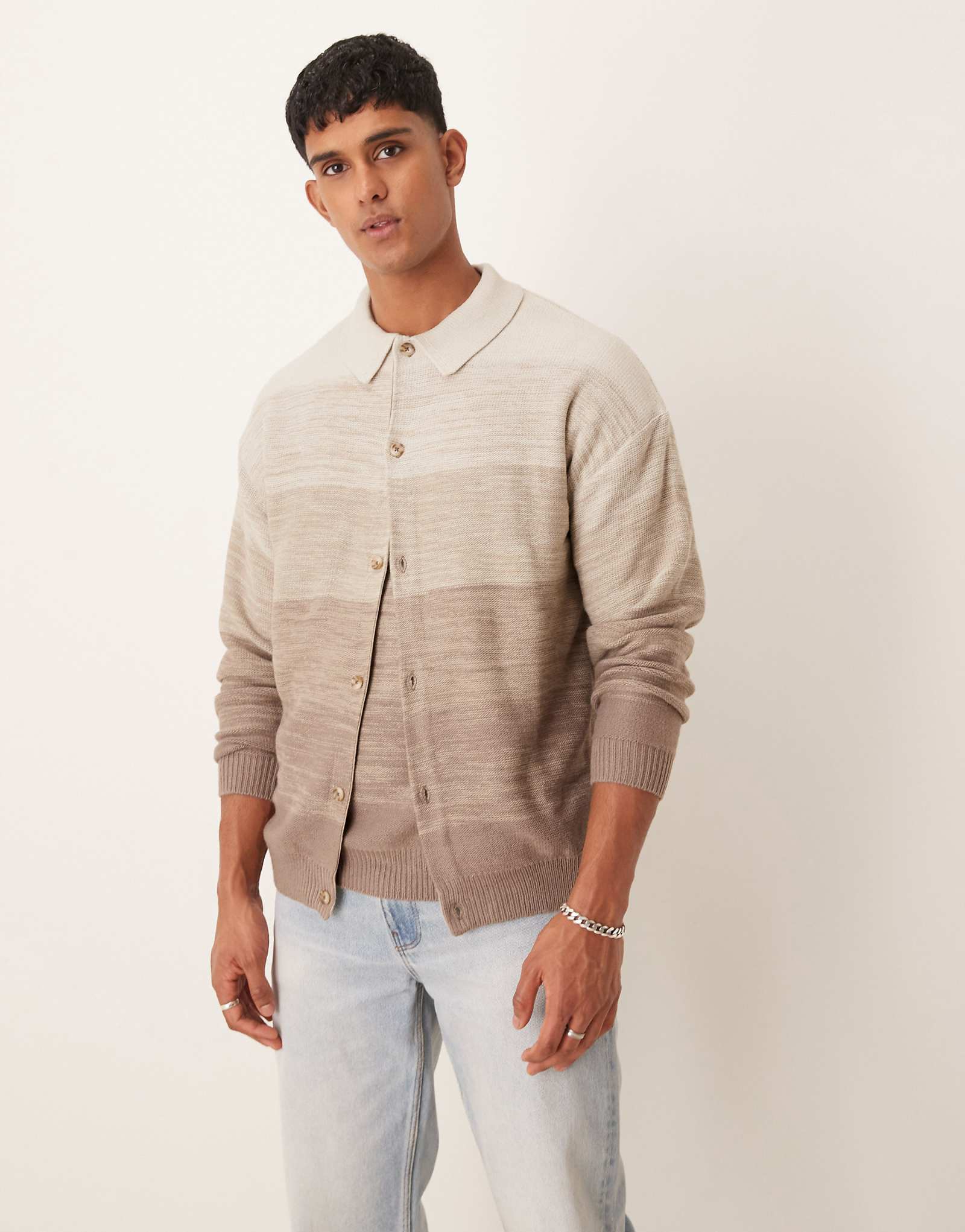 Непринужденный вязаный кардиган ASOS DESIGN в коричневом цвете омбре - часть комплекта 8690₽