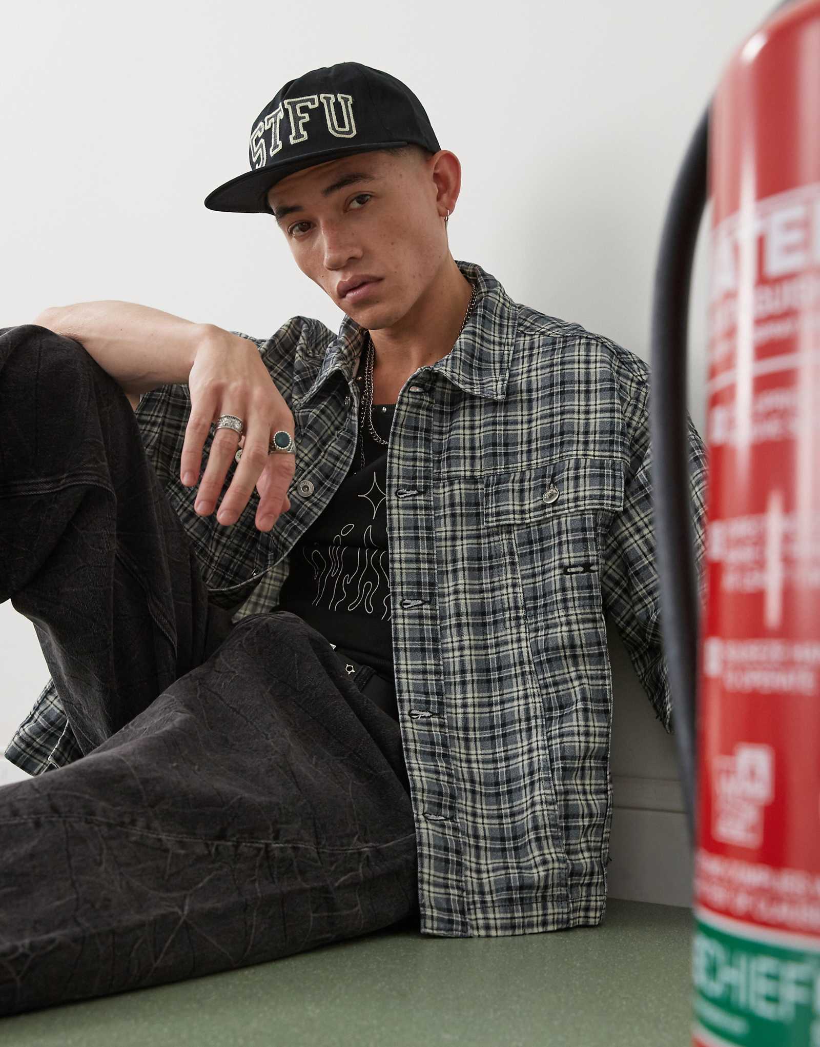 Рубашка COLLUSION в черно-белую клетку 9090₽