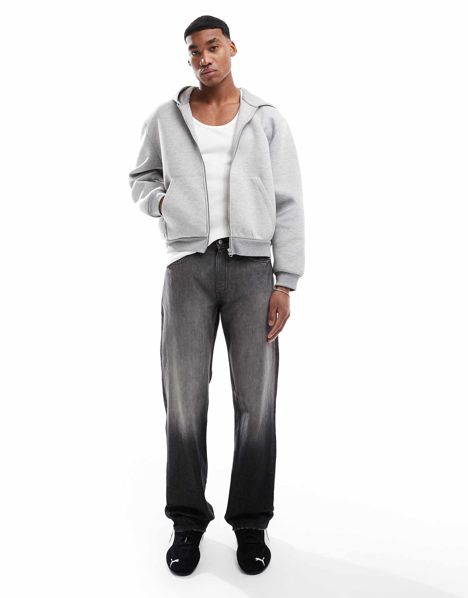 Джинсы с прямыми штанинами Cheap Monday Anti rigid в потертом черном цвете