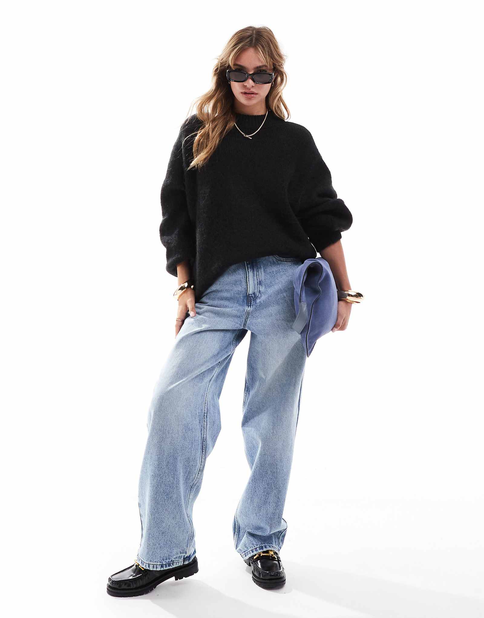 Черный свитер оверсайз с круглым вырезом от ASOS DESIGN 6090₽