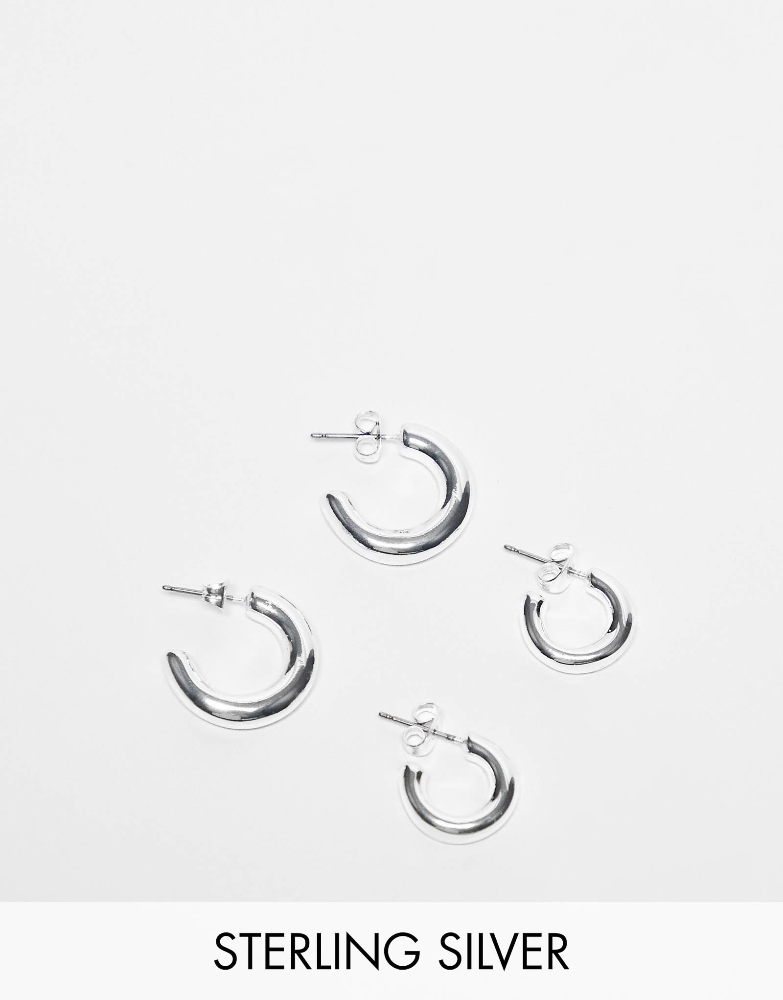 Повседневные серьги-кольца из чистого серебра с покрытием 2 штуки в упаковке 3390₽