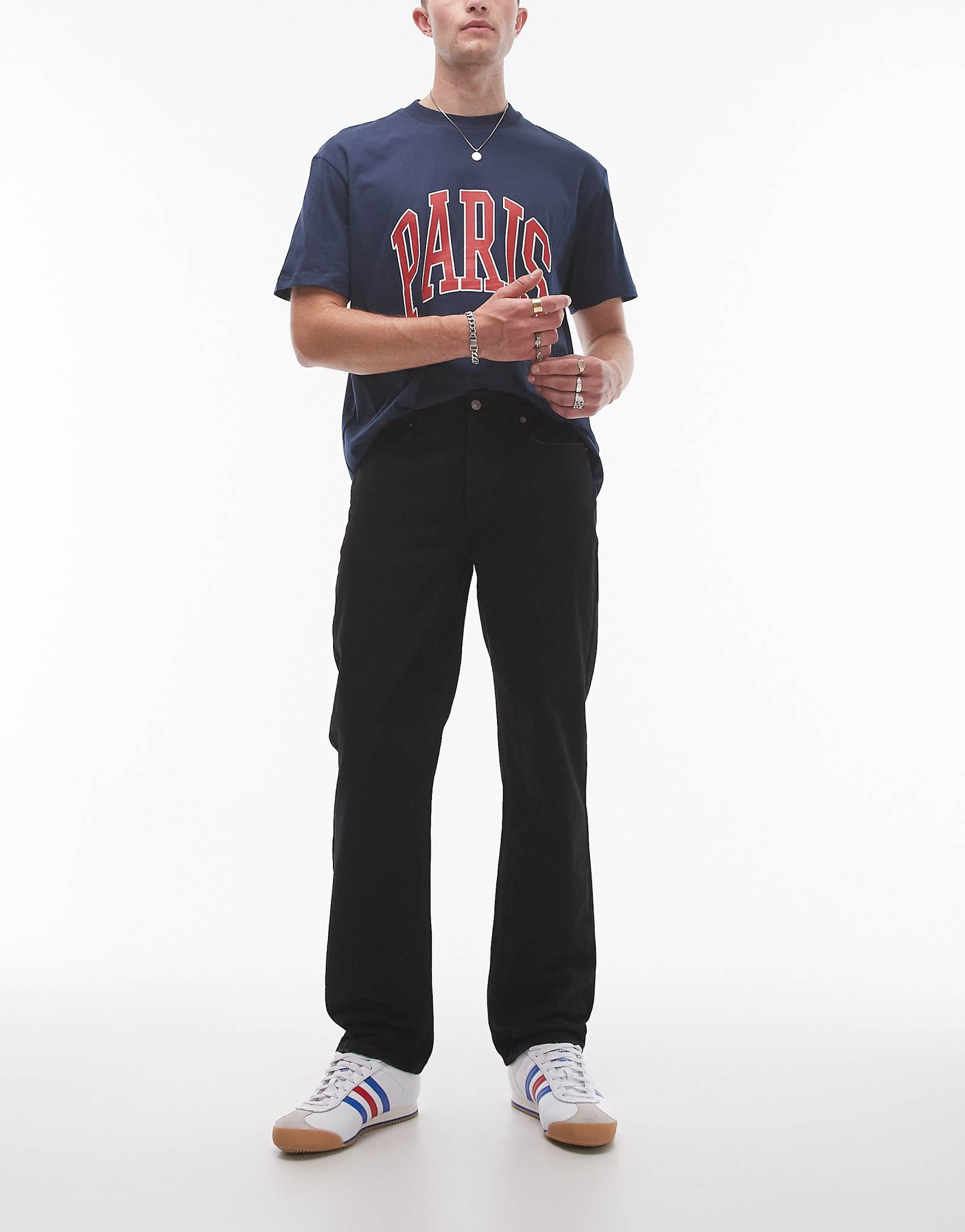 Прямые джинсы Topman черного цвета 5690₽