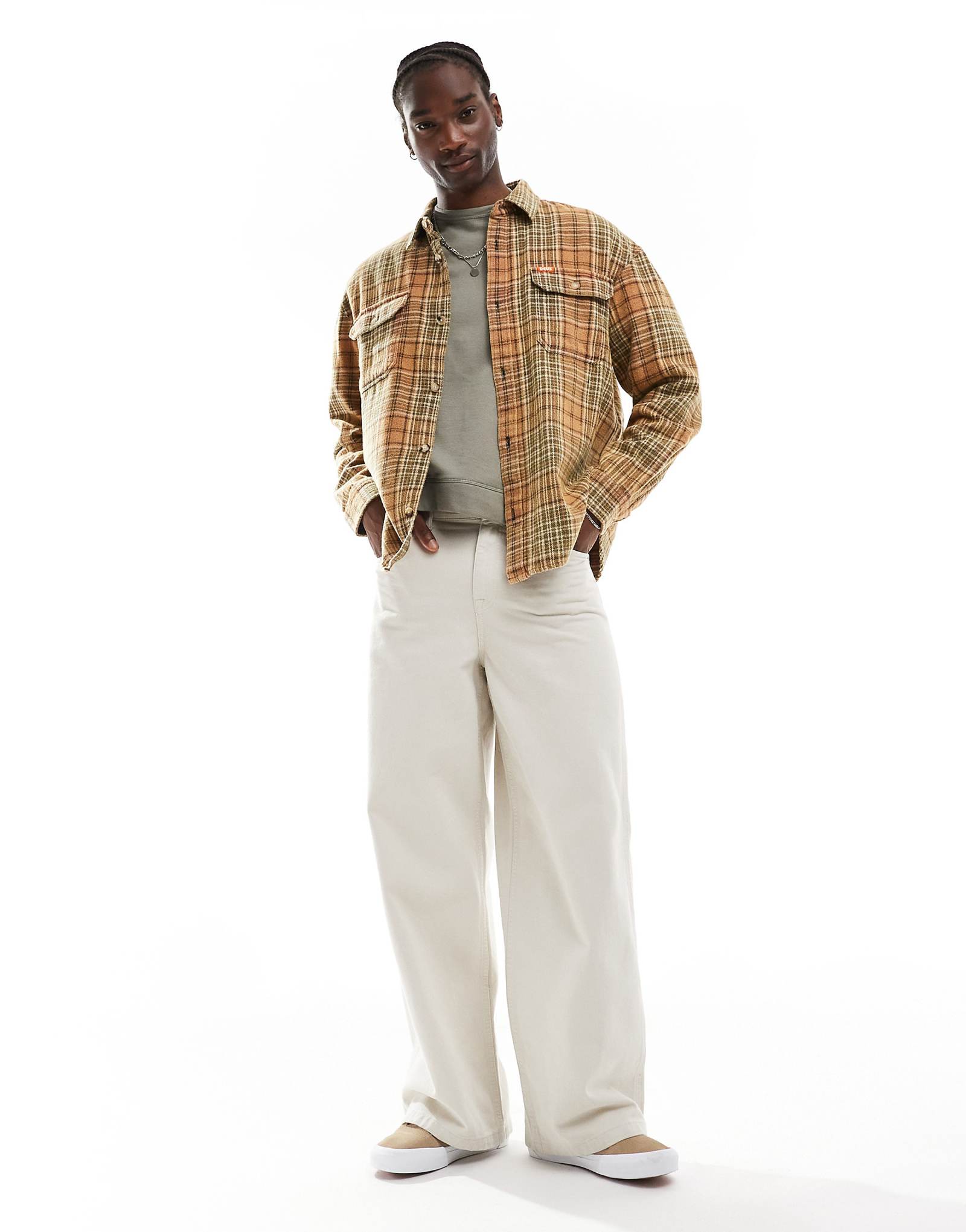 Клетчатая рубашка в разноцветную полоску Deus Ex Machina vacay