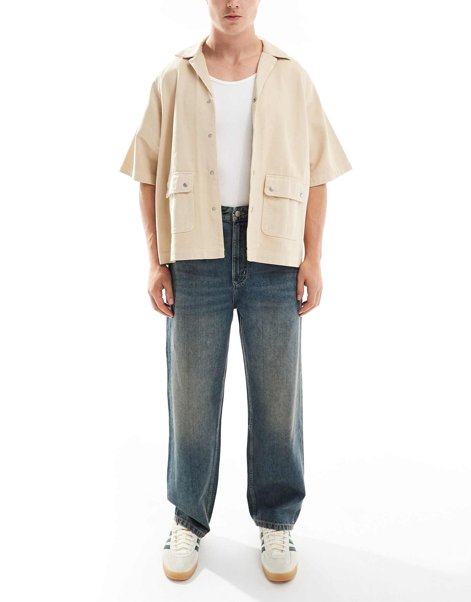 Мешковатые джинсы Pull-Bear темно-синего цвета 7090₽