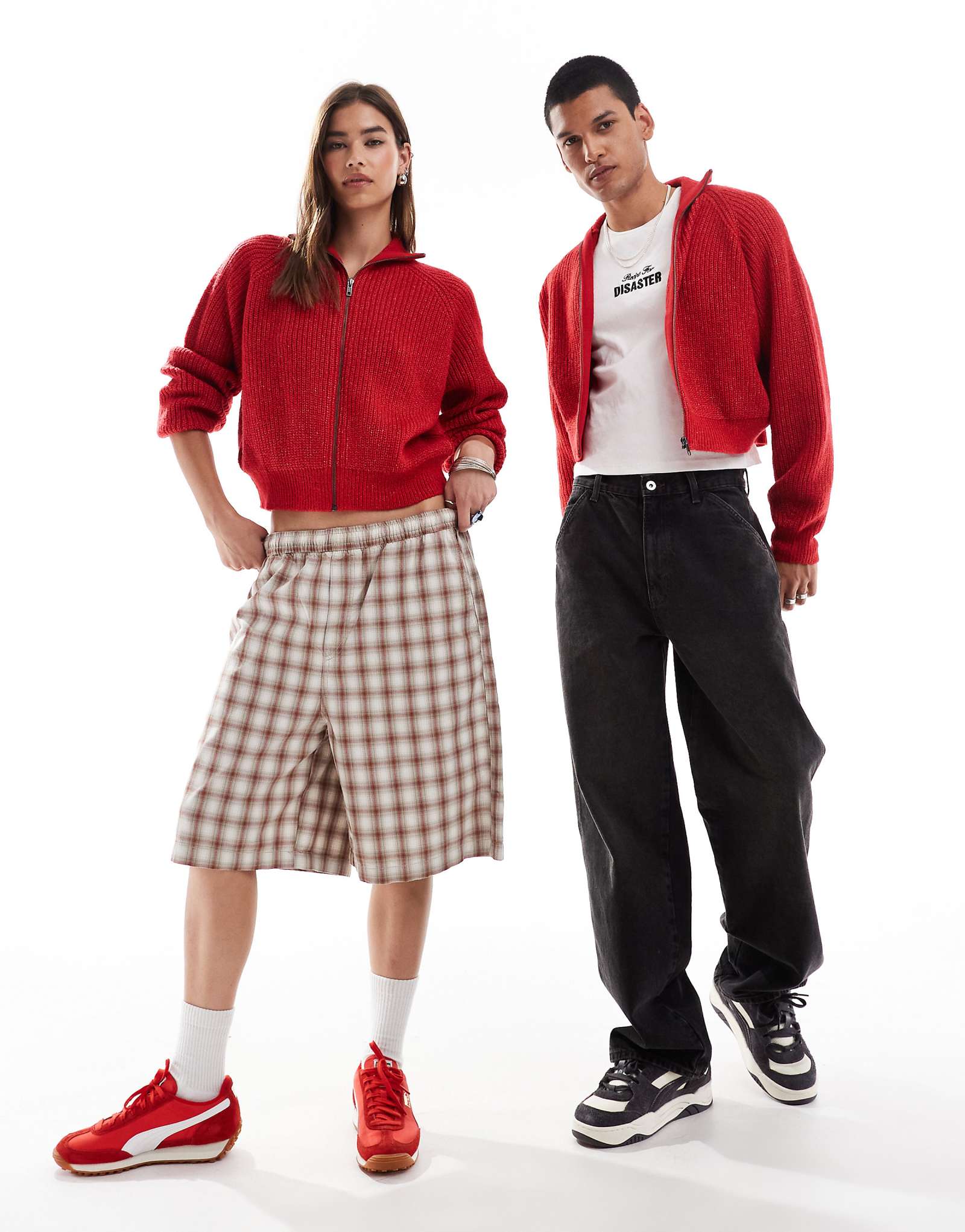 Кардиган унисекс COLLUSION на молнии красного цвета 7390₽