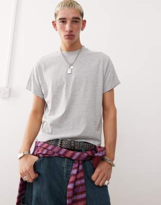 Футболка Reclaimed Vintage slim crop boxy серого цвета