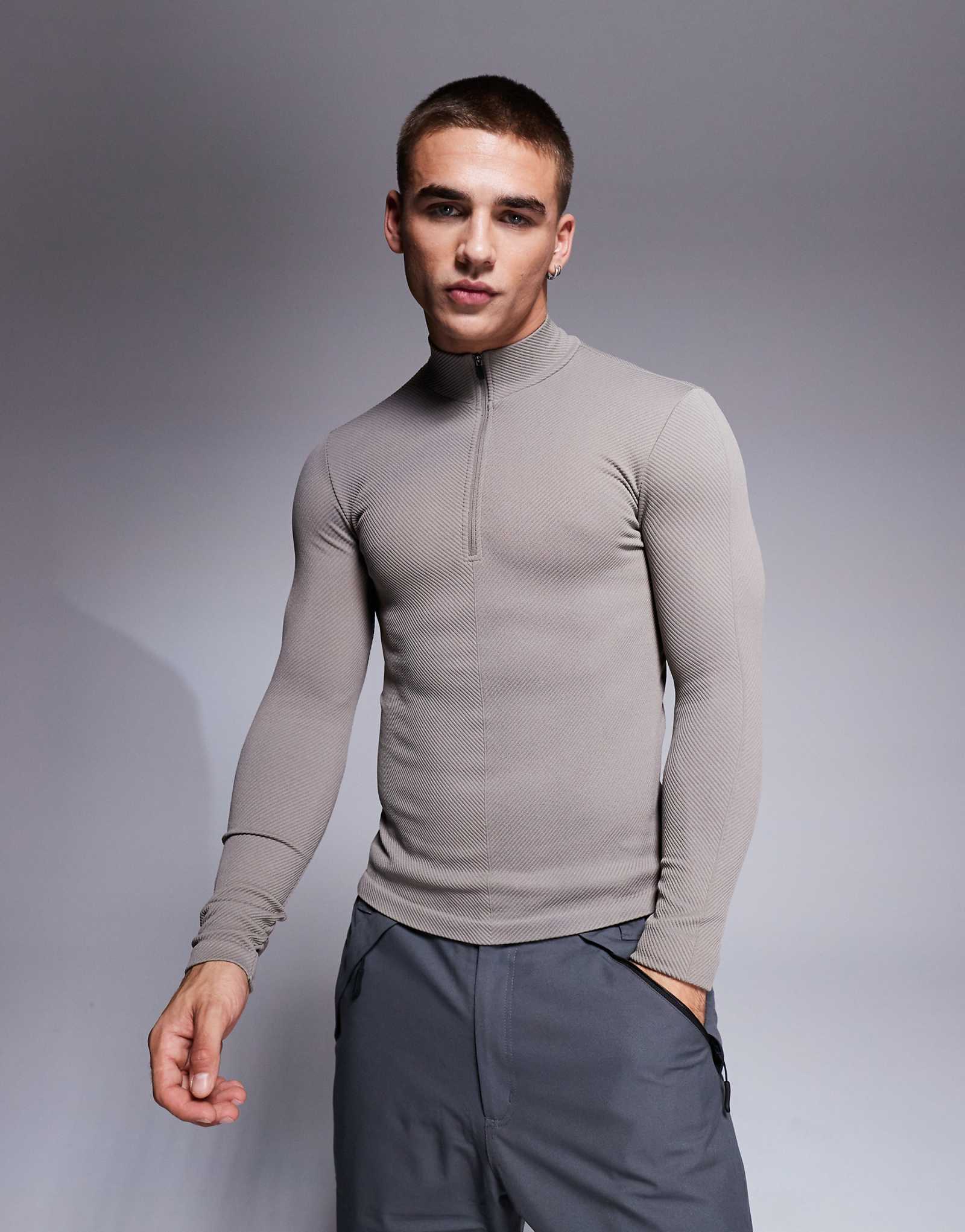 Лыжный бесшовный базовый слой ASOS 4505 на молнии 14 из глины 6490₽
