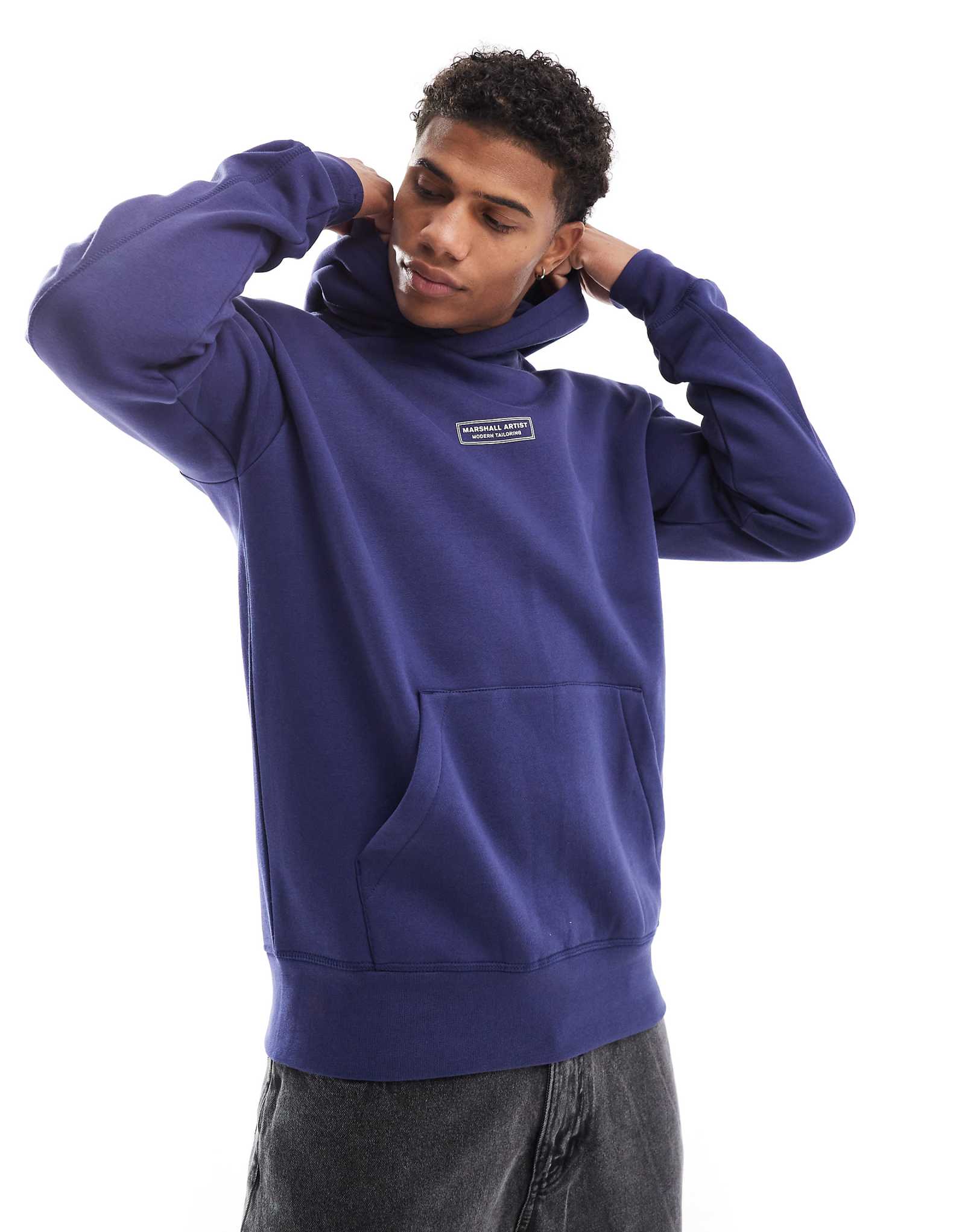 Толстовка Marshall Artist siren с капюшоном синего цвета 19790₽