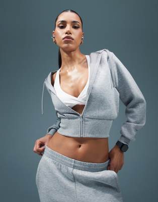 Укороченная толстовка с капюшоном для выступлений ASOS 4505 из серого вереска