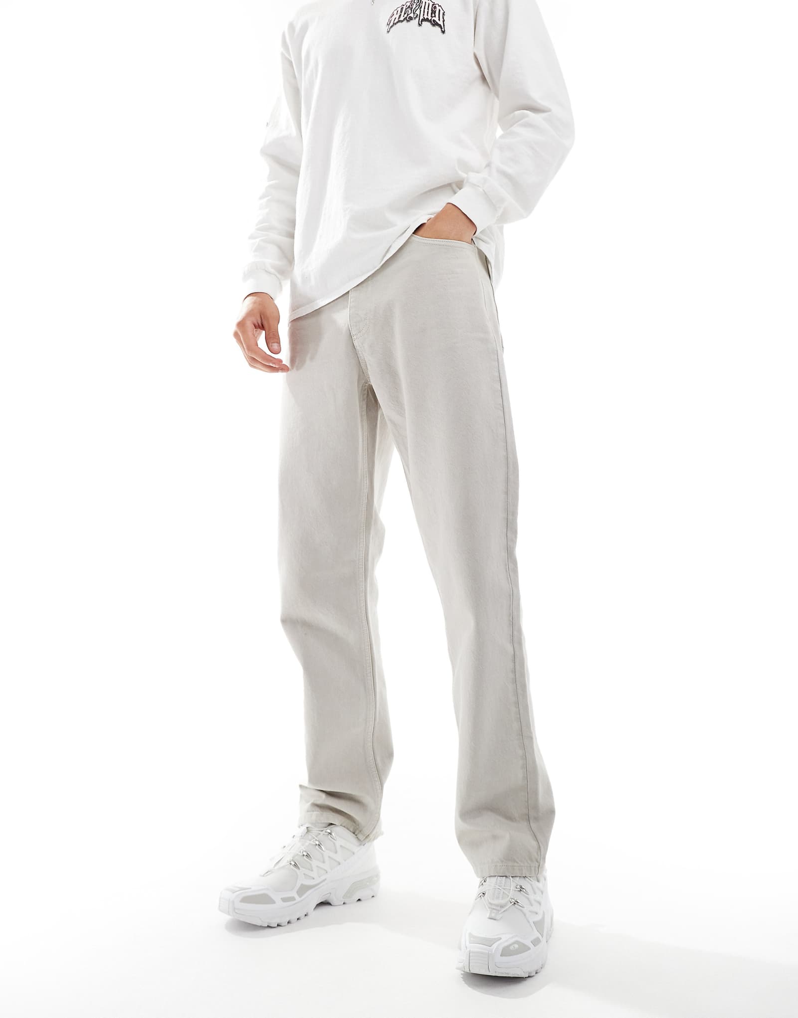 Джинсы прямые COLLUSION X005 светло-серого цвета 6390₽