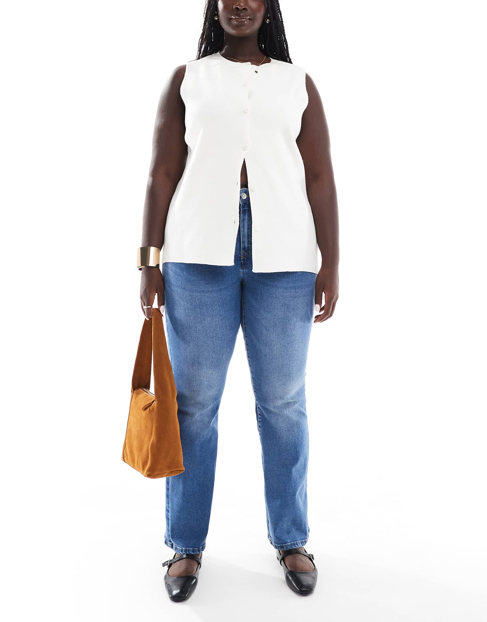 Джинсы-клеш ONLY Curve темно-синего цвета 12890₽