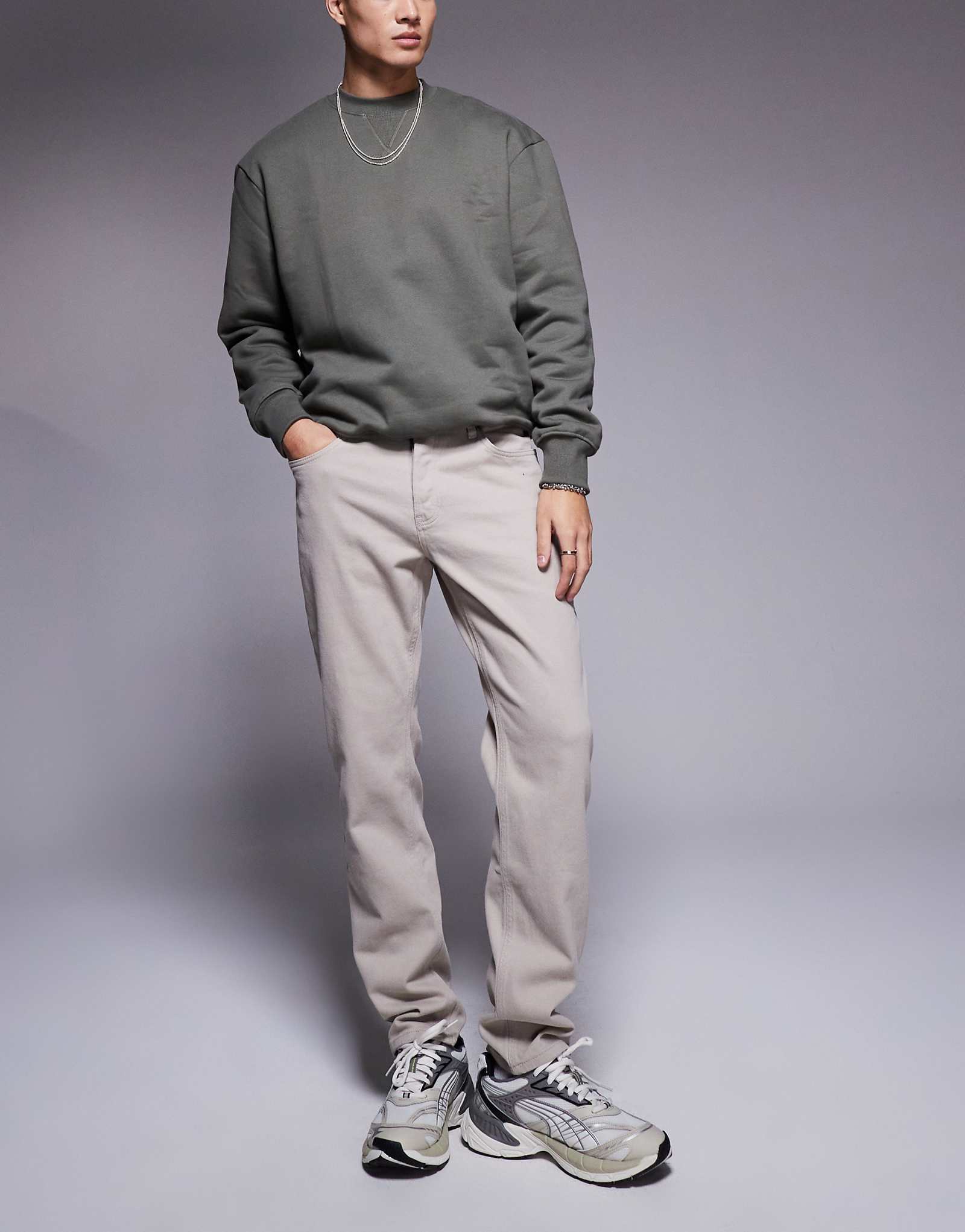 Джинсы Sixth June с прямыми штанинами бежевого цвета 13090₽