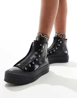 Кеды Converse Chuck Taylor All Star Lift с застежкой-молнией в черном цвете