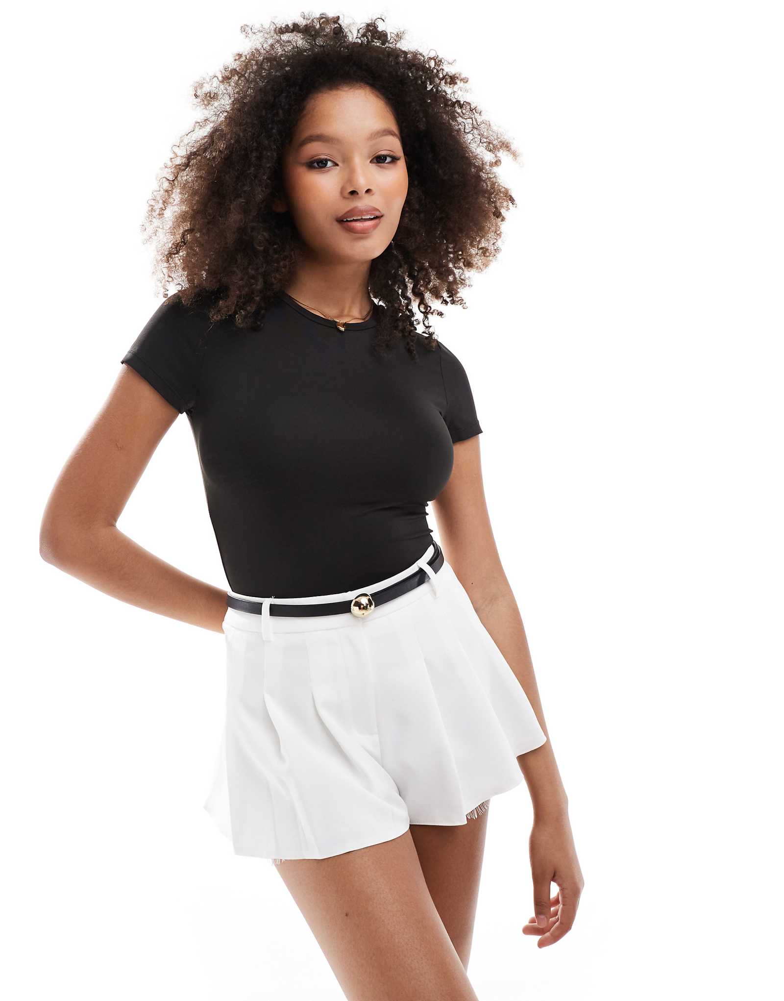 Футболка JDY second skin baby fit черного цвета 3890₽