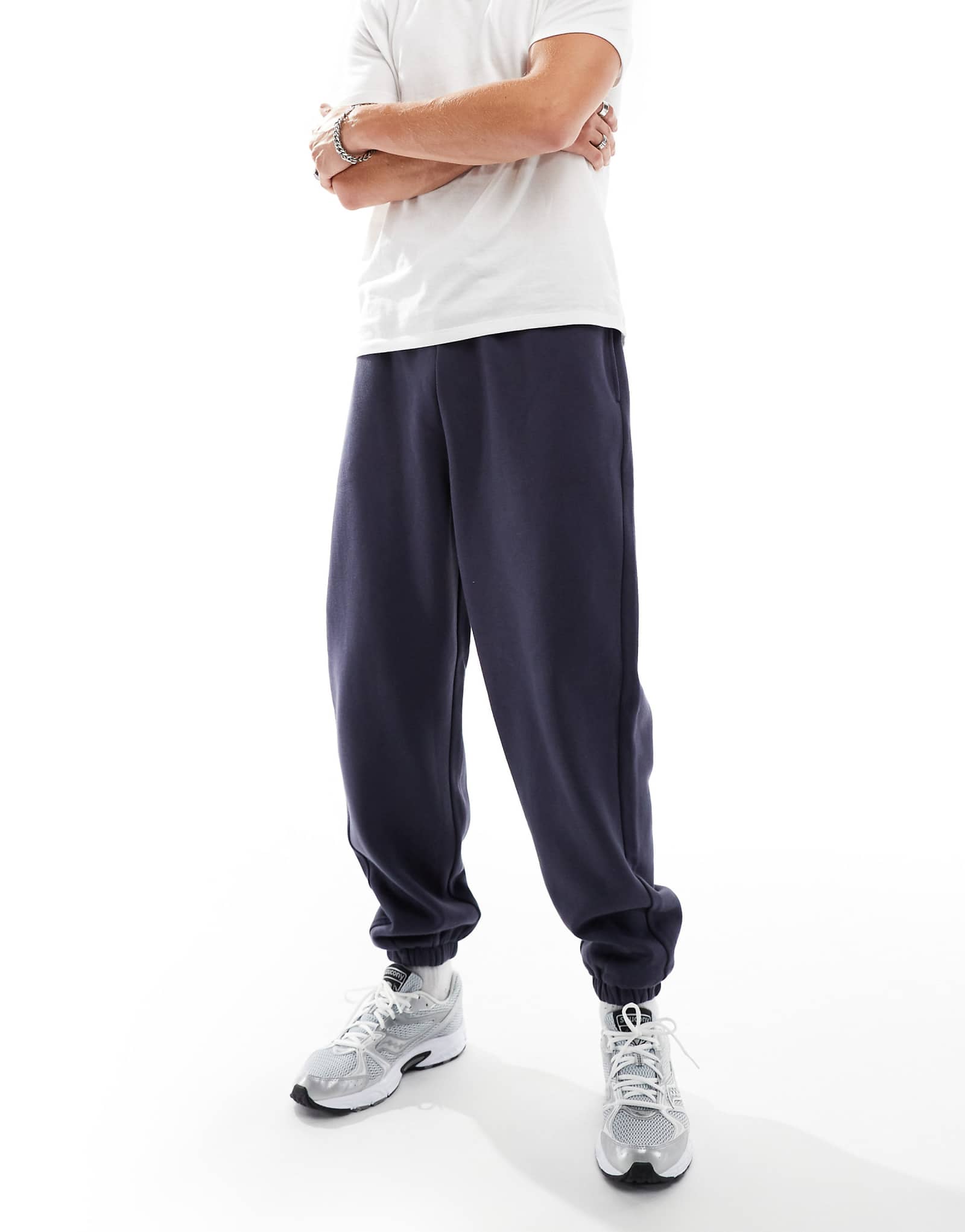 Темно-синие спортивные штаны ASOS DESIGN оверсайз премиум-класса 7890₽