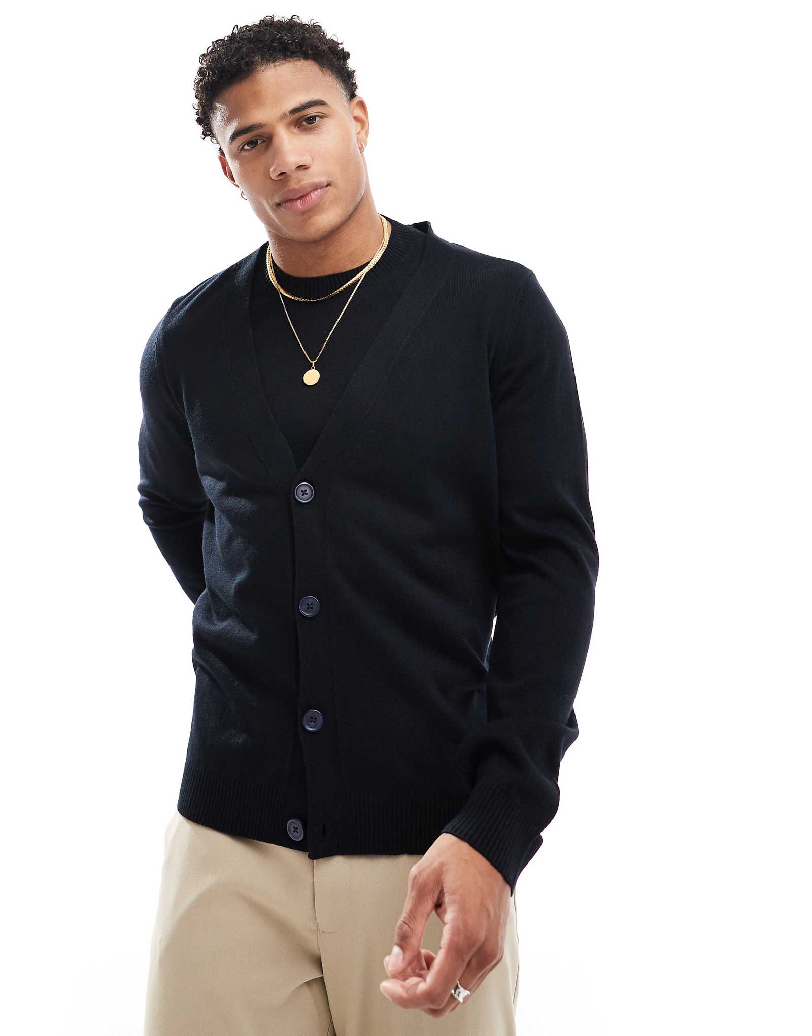 Дизайнерский вязаный кардиган ASOS темно-синего цвета - часть комплекта 5690₽