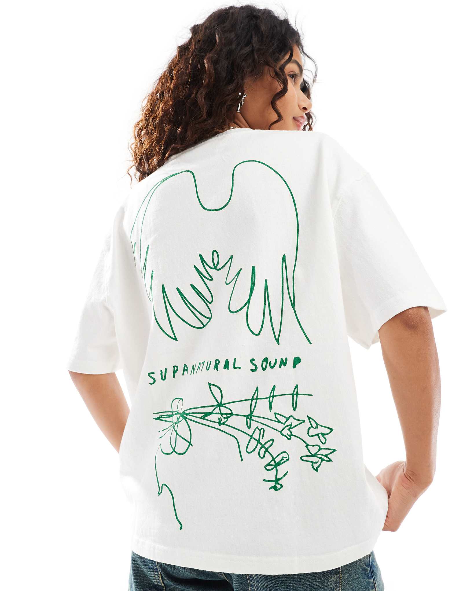 Футболка с изображением крыльев Deus Ex Machina белого цвета 7290₽