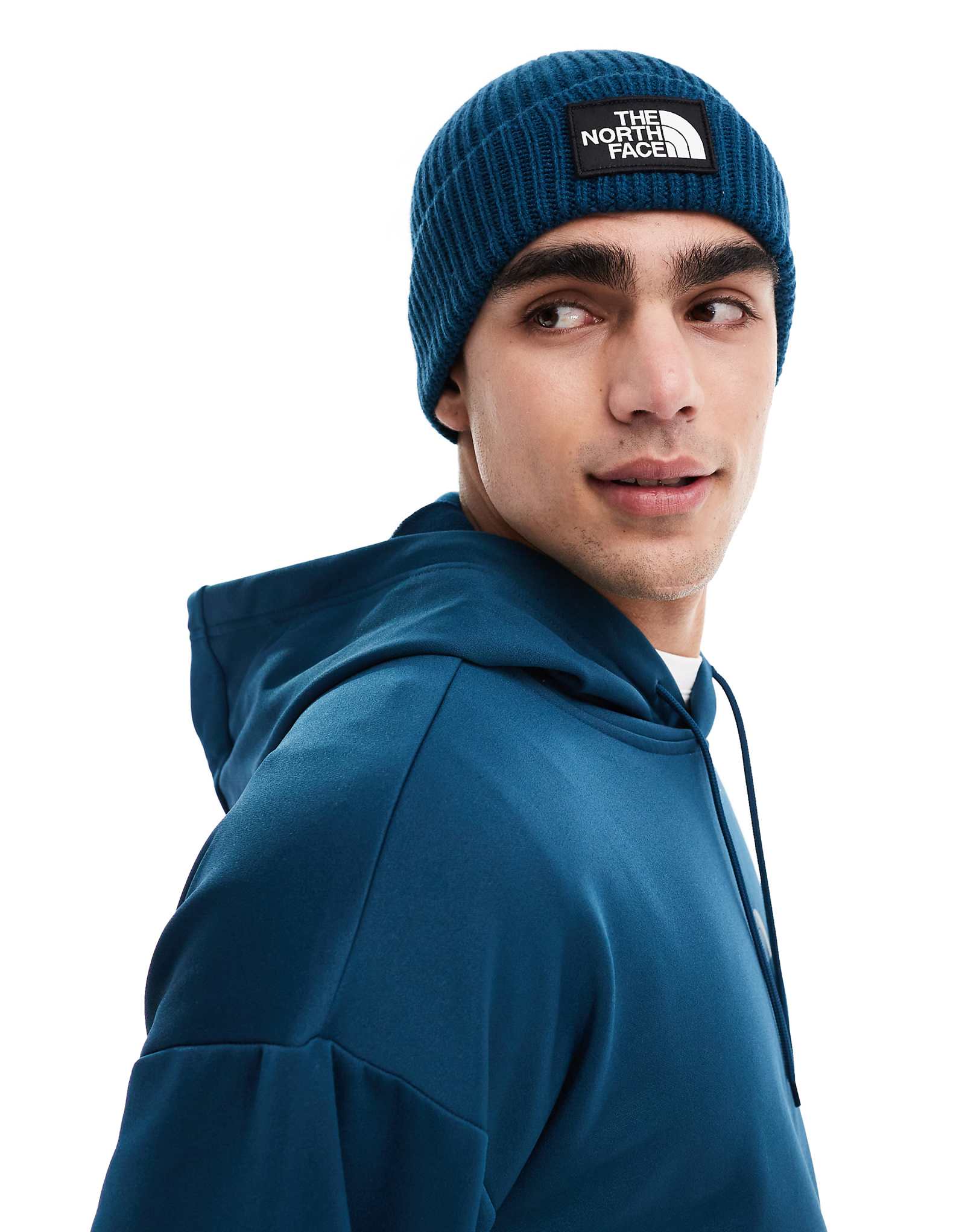 Шапка с манжетом с логотипом The North Face синего цвета 3390₽