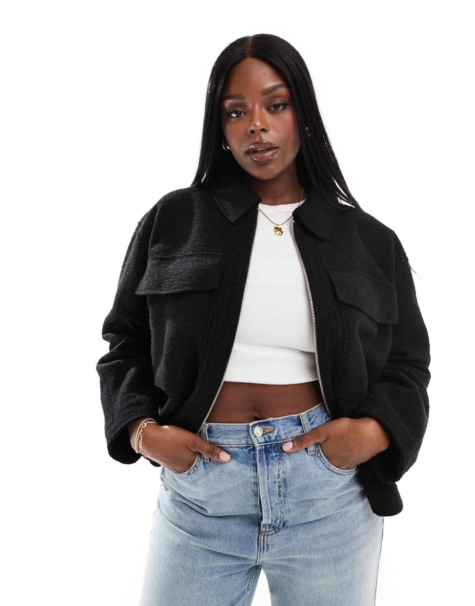 Твоя укороченная шерстяная шапочка черного цвета 11590₽