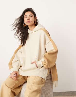 Толстовка с раздельным подолом ASOS EDITION в цвете кэмел и овес