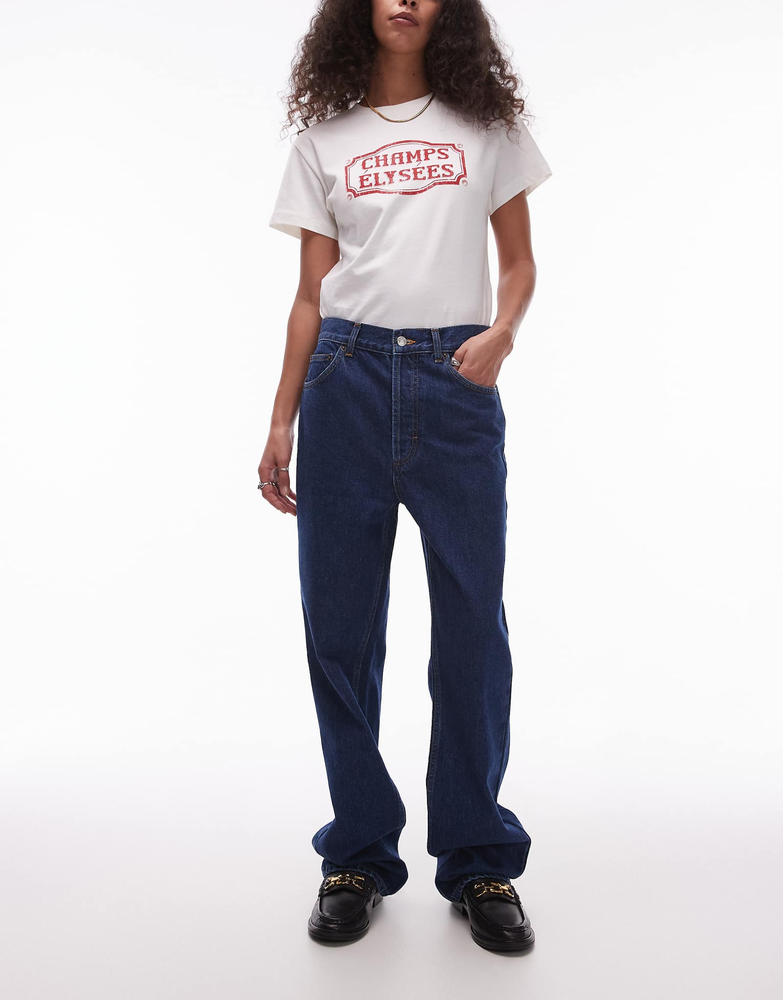 Джинсы Topshop Kort насыщенного синего цвета 5090₽