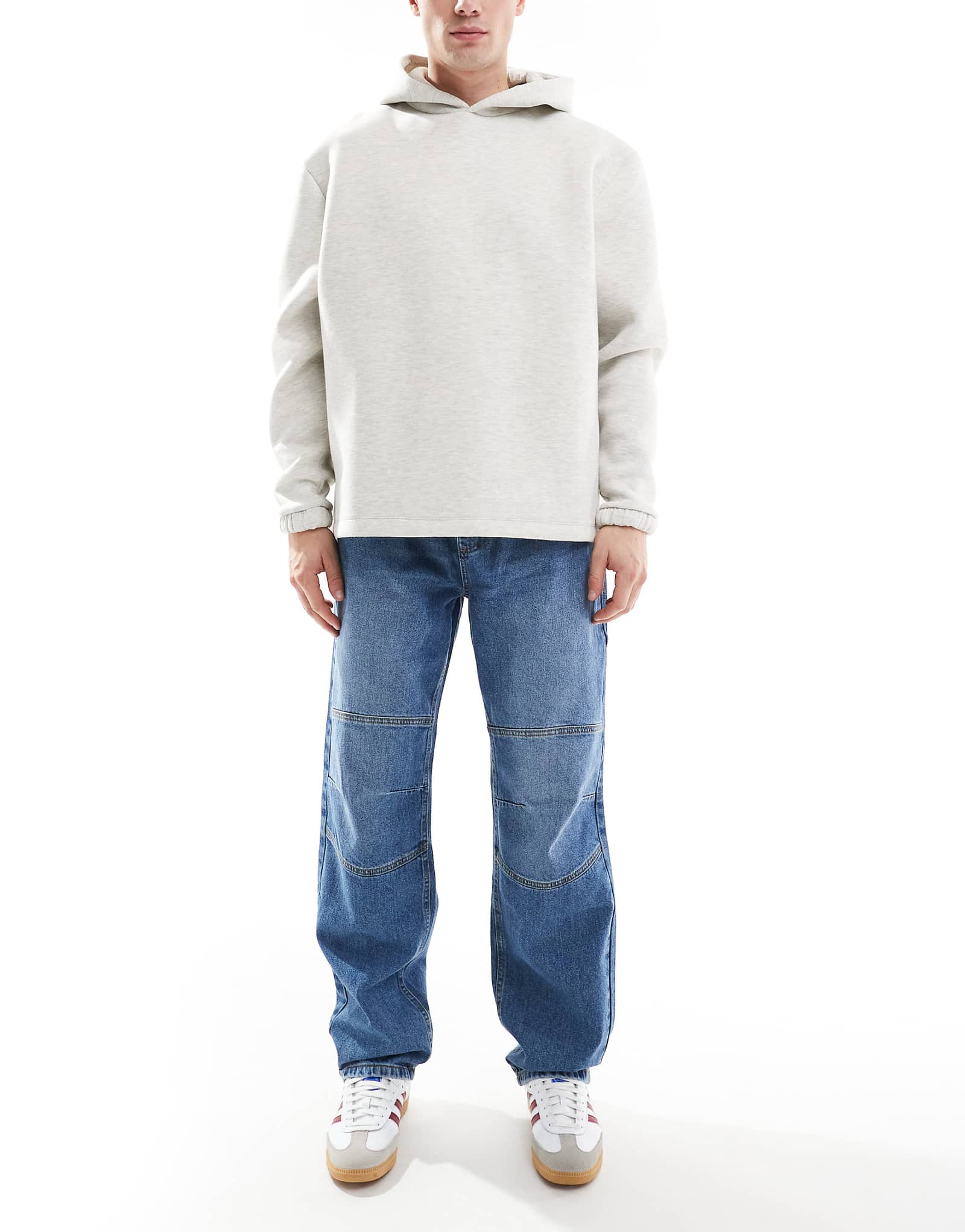 Джинсы DTT с эластичной талией и жестким мешковатым кроем светло-голубого цвета 4790₽