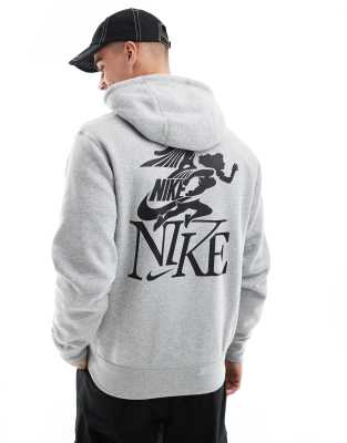 Толстовка с капюшоном Nike Club Goddess graphic серого цвета