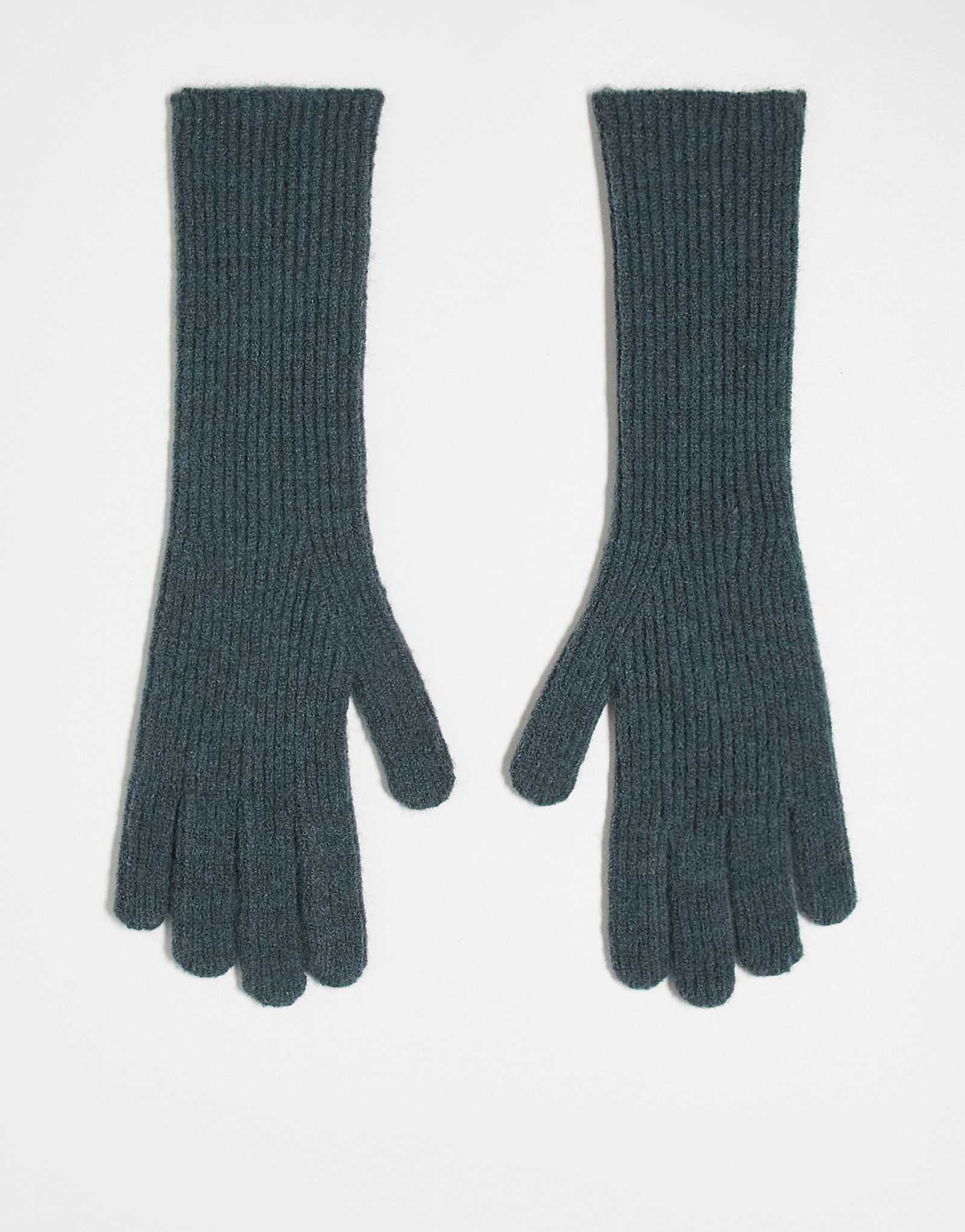 Длинные перчатки в рубчик от Topshop Gabriella из серого вереска 2190₽