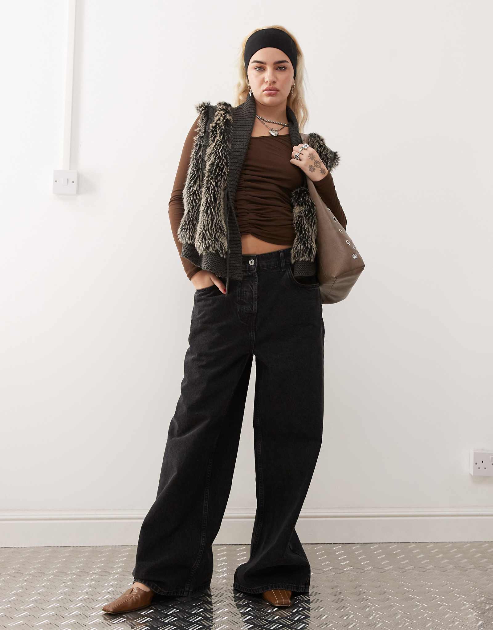 Мешковатые джинсы COLLUSION X007 XL черного цвета 5990₽